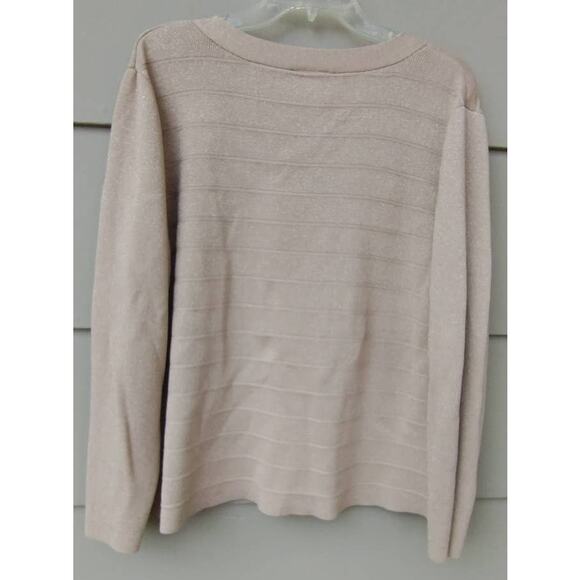 Lane Bryant Gold Sparkle Metallic Front Zip Cardigan Size 22-24 Nylon/Rayon 2XL - Picture 4 of 10